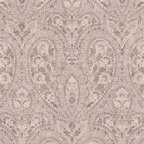 Paisley Burgundy & Plum Wallpaper