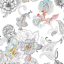 Paisley Colorful Paisley Multicolored Peel and Stick Wallpaper