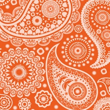 Paisley Crescent - Tangerine Dream colourway wallpaper