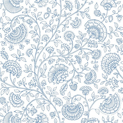 Paisley Paisley Trail Blue Bell Peel and Stick Wallpaper