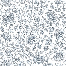 Paisley Paisley Trail Midnight Blue Peel and Stick Wallpaper