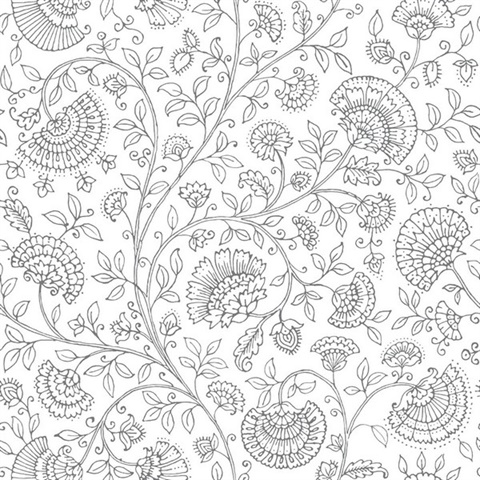 Paisley Paisley Trail Slate Grey Peel and Stick Wallpaper