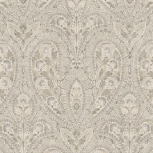 Paisley Taupe & Grey Wallpaper