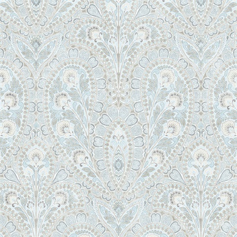 Paisley Turquoise Wallpaper