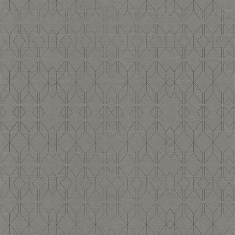 Paititi Dark Taupe Diamond Geometric Trellis Wallpaper