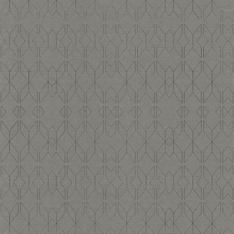 Paititi Dark Taupe Diamond Geometric Trellis Wallpaper