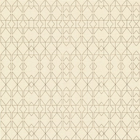 Paititi Gold Diamond Geometric Trellis Wallpaper
