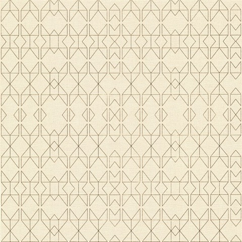 Paititi Gold Diamond Geometric Trellis Wallpaper