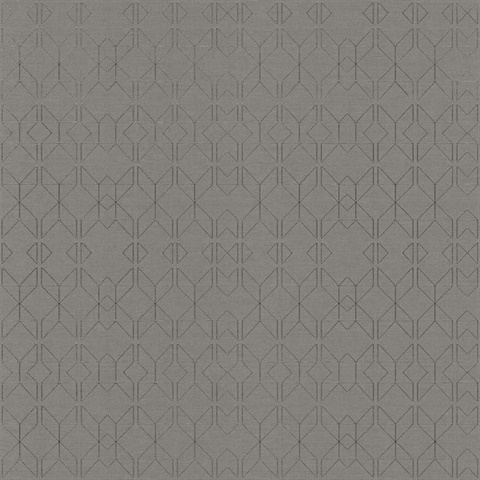 Paititi Sterling Geometric Trellis Metallic Wallpaper