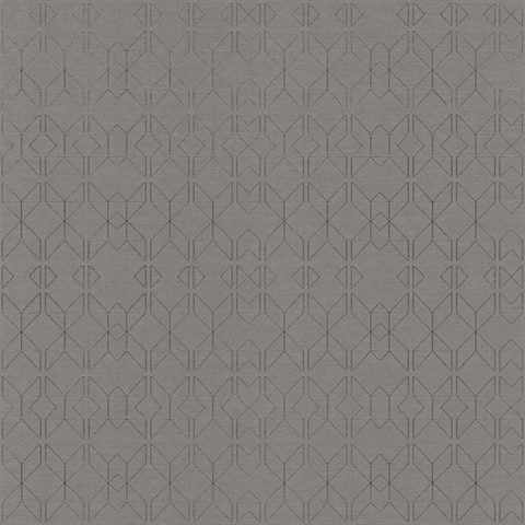 Paititi Sterling Geometric Trellis Metallic Wallpaper