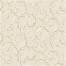 Beige Palazzo Scroll Wallpaper