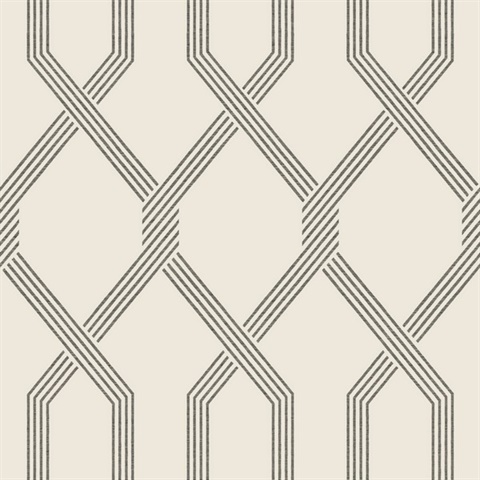 Palisade Black & White Geometric Diamond Wallpaper