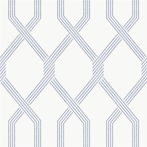 Palisade Blue Geometric Diamond Wallpaper