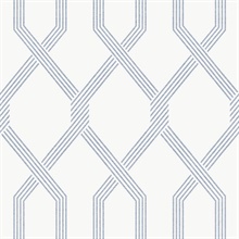 Palisade Blue Geometric Diamond Wallpaper