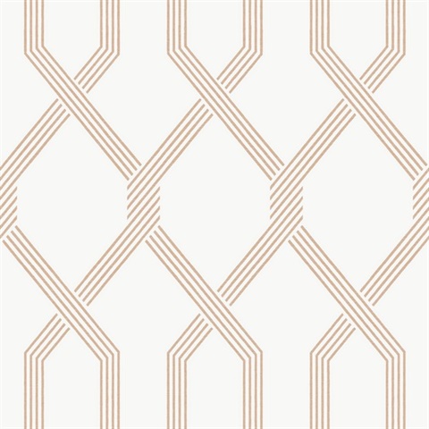 Palisade Coral Geometric Diamond Wallpaper