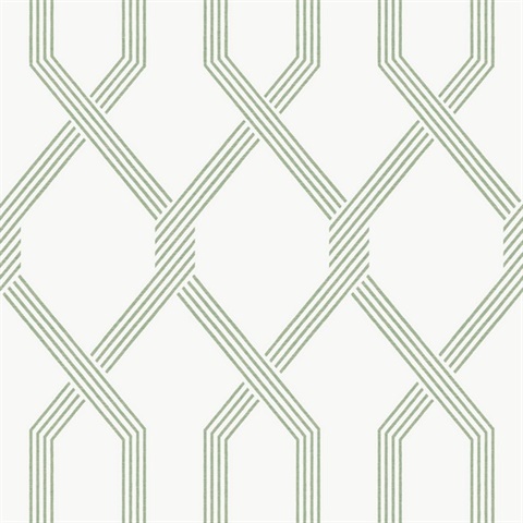 Palisade Green Geometric Diamond Wallpaper