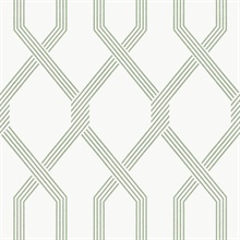 Palisade Green Geometric Diamond Wallpaper