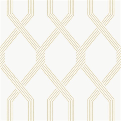 Palisade Yellow Geometric Diamond Wallpaper