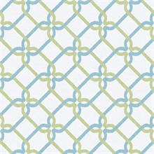 Palladian Teal Links Wallpaper