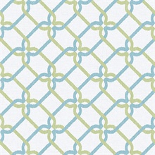 Palladian Teal Links Wallpaper