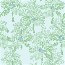 Palm Beach Botanical Baby Blue & Seafoam Peel and Stick Wallpaper