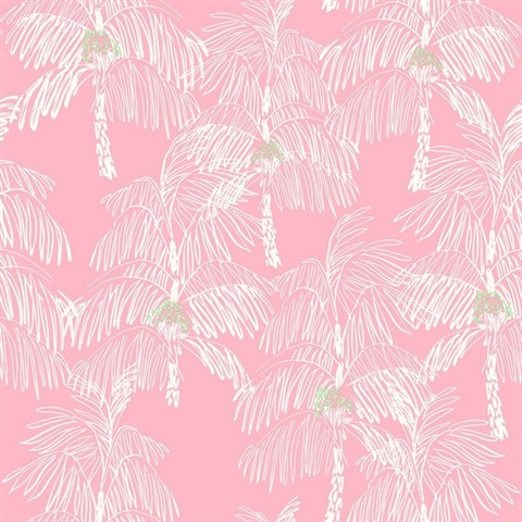 Palm Beach Botanical Flamingo Peel and Stick Wallpaper