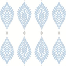 Palm Frond Geometric Blue Skies & Daydream Grey Peel and Stick Wallpap