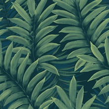 Palm Leaves Moody Green Peel and Stick Wallpaper