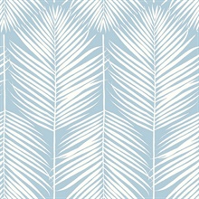 Palm Silhouette Botanical Hampton Blue Peel and Stick Wallpaper