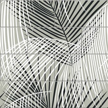 Palm Tile Botanical Ebony & Fieldstone Peel and Stick Wallpaper