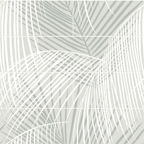 Palm Tile Botanical Sea Salt Peel and Stick Wallpaper
