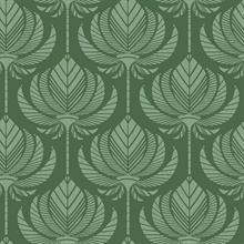 Palmier Green Abstract Lotus Fan Wallpaper