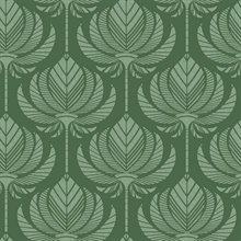 Palmier Green Abstract Lotus Fan Wallpaper