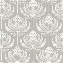 Palmier Grey Abstract Lotus Fan Wallpaper