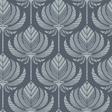 Palmier Navy Blue Abstract Lotus Fan Wallpaper
