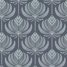 Palmier Navy Blue Abstract Lotus Fan Wallpaper