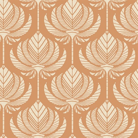 Palmier Orange Lotus Fan Wallpaper
