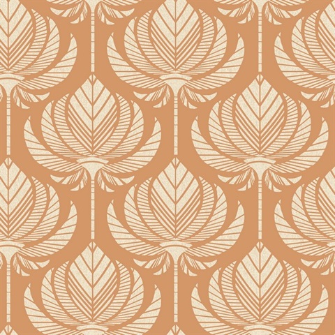 Palmier Orange Lotus Fan Wallpaper