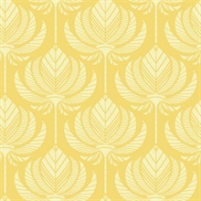 Palmier Yellow Abstract Lotus Fan Wallpaper