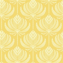 Palmier Yellow Abstract Lotus Fan Wallpaper