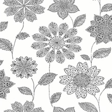 Panache Black Floral Wallpaper