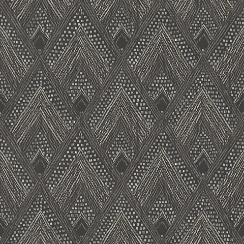 Panama Geometric Black & White Wallpaper