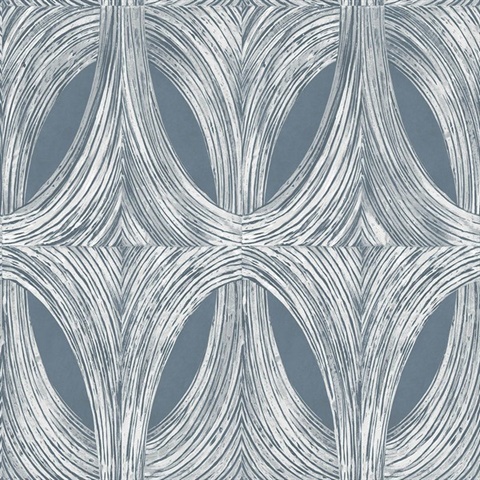 Panola Aegean Blue Geometric Wallpaper