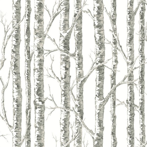 Black & Beige Paper Modern Tree Branch Wallpaper