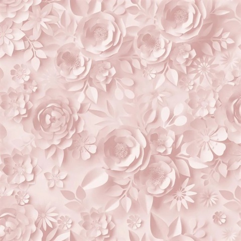 Paper Flowers Pink Wallpaper