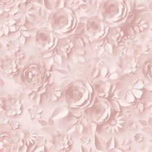 Paper Flowers Pink Wallpaper
