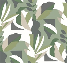 Papier Colle Green Modern Tropical Wallpaper