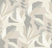 Papier Colle Neutral Modern Tropical Wallpaper