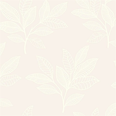 Paradise Leaves Off-White Wallpaper