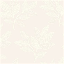 Paradise Leaves Off-White Wallpaper